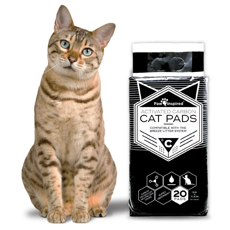 Peritas Paw Inspired Cat Pads, Generic Refills for Tidy Cats Breeze Litter Box System, Disposable Kitty Litter Liners for Easy Cleaning, Super Absorbent Pee Pads, 16.9 x 11.4 Inch (Carbon, 20 Count) - Image 3